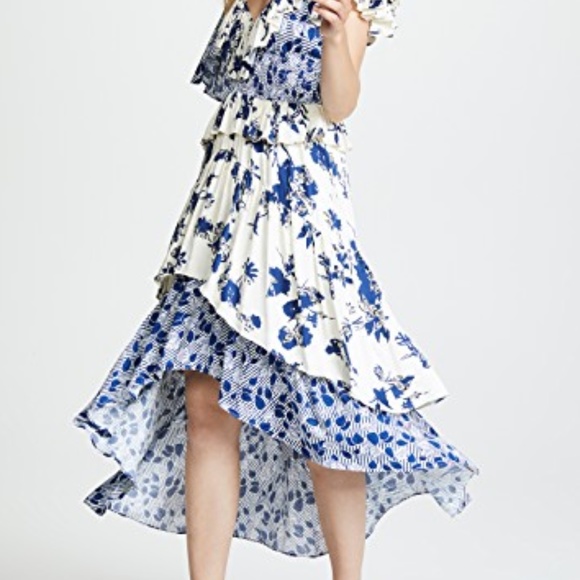 NWT MISA Liv Floral-Print Ruffle High-Low - Picture 7 of 8